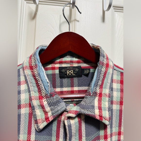 RRL Double RL mens patchwork plaid overshirt - Picture 6 of 6